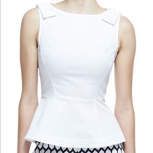 Kate Spade Thalia White Peplum Top with Bows